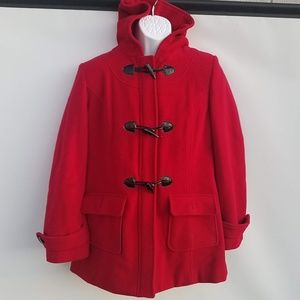 Womens Croft & Barrow Red Wool Blend  Coat Size XL